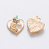 Brass Enamel Pendants KK-T049-025G-02-NF-2