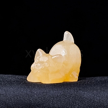 Natural Calcite Carved Healing Cat Figurines PW-WG27692-06