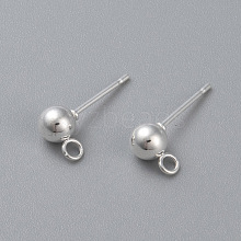 304 Stainless Steel Ball Stud Earring Post STAS-H410-10S-B