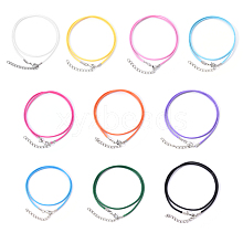 10Pcs 10 Colors Waxed Cord Necklace Making NCOR-YW0001-01