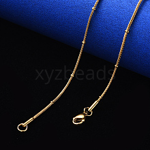 PVD Vacuum Plating 304 Stainless Steel Round Snake Chain Necklace NJEW-S420-009B-G