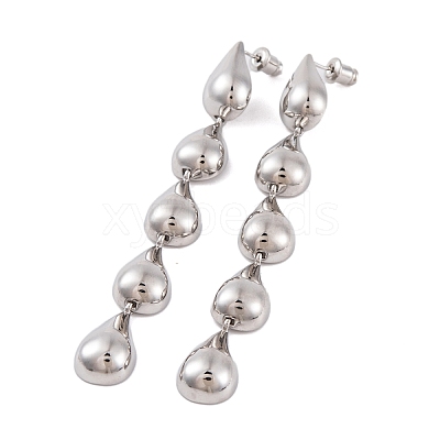 Teardrop Brass Dangle Stud Earrings for Women EJEW-G391-22P-1
