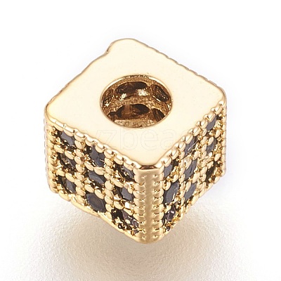 Brass Micro Pave Cubic Zirconia Beads LS-ZIRC-F088-026G-1