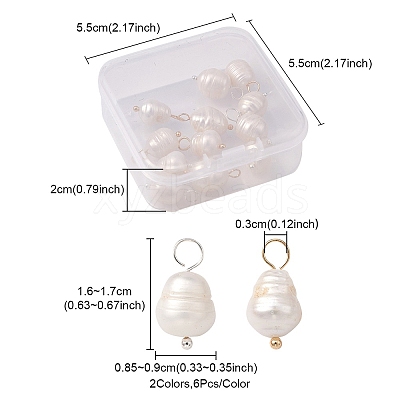 12Pcs 2 Colors Natural Cultured Freshwater Pearl Pendants FIND-YW0003-64-1