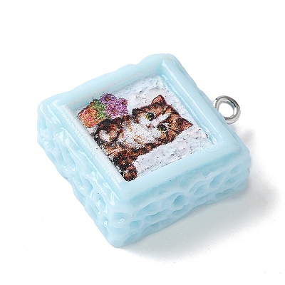 Opaque Resin Pendants X-RESI-Z033-02P-A-1