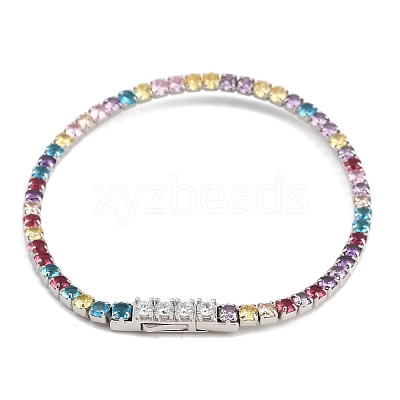 925 Sterling Silver Micro Pave Cubic Zirconia Tennis Bracelets for Women BJEW-C117-01A-P01-1