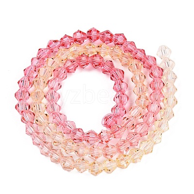 Gradient Color Baking Paint Glass Bead Strands LS-DGLA-A039-T6mm-A02-1