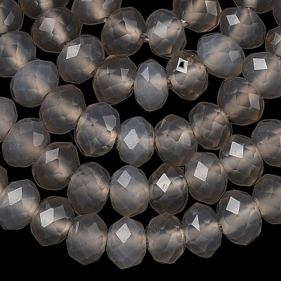 Natural Grey Agate Bead Strands G-D344-A19-03-1