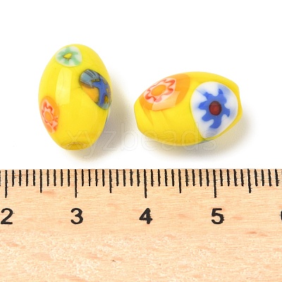 Handmade Millefiori Glass Beads LAMP-U004-02C-1