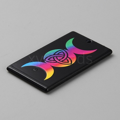 Printed Acrylic Pendants OACR-WH0036-23G-1