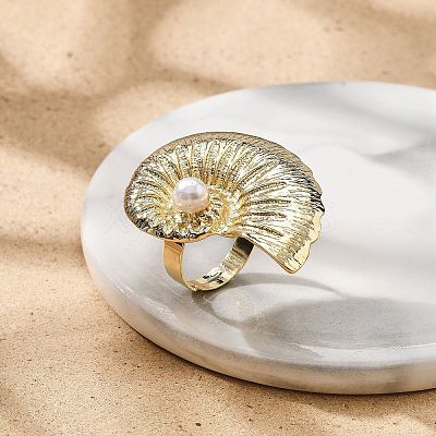 Conch Alloy Adjustable Rings for Women LS-RJEW-B108-03KCG-1