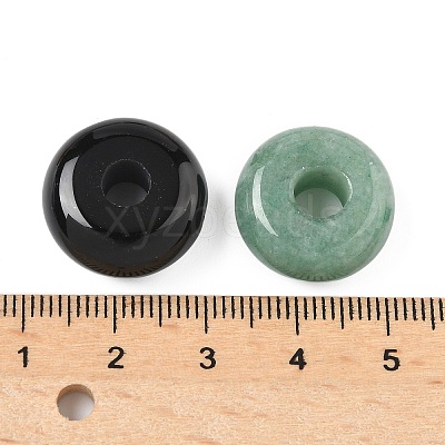 Natural & Synthetic Mixed Gemstone Donut/Pi Disc Charms G-M454-01C-1