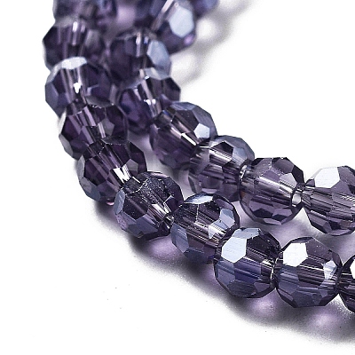 Electroplate Transparent Glass Beads Strands EGLA-A035-T4mm-A15-1