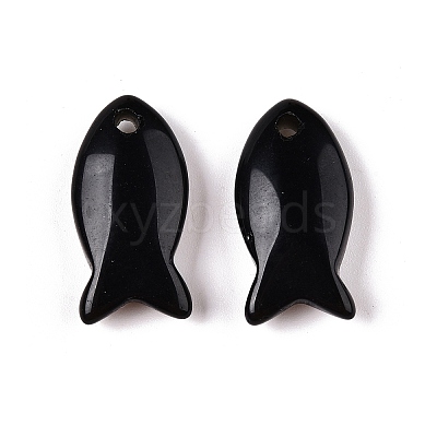 Natural Obsidian Pendants G-N342-106A-1