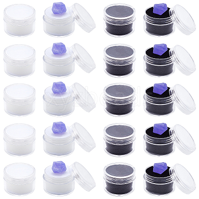 20Pcs 2 Colors Round Jewelry Clear Plastic Loose Diamond Storage Box CON-GF0001-15B-1