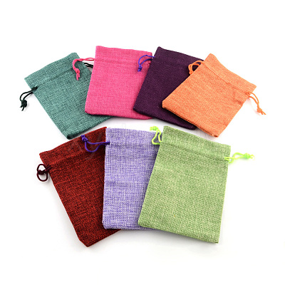 Burlap Packing Pouches Drawstring Bags ABAG-Q050-7x9-M-1