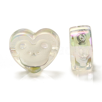 UV Plating Rainbow Iridescent Acrylic Enamel Beads OACR-G012-12B-1