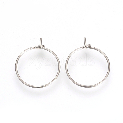 Tarnish Resistant 304 Stainless Steel Hoop Earrings LS-STAS-R071-40-1