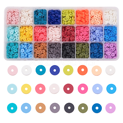 Handmade Polymer Clay Beads CLAY-PH0001-13-6mm-1