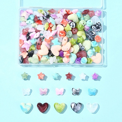120Pcs 3 Styles Imitation Gemstone Acrylic Beads Sets OACR-FS0001-84-1