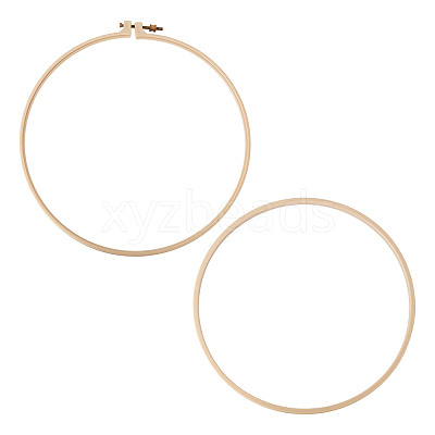 Plastic Imitation Bamboo Cross Stitch Embroidery Hoops TOOL-TADJ0001-03E-1