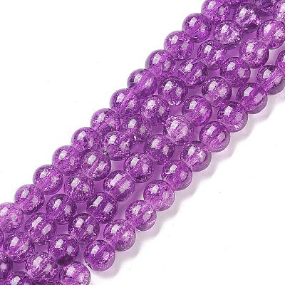Crackle Glass Beads Strands CCG-Q001-4mm-M-1