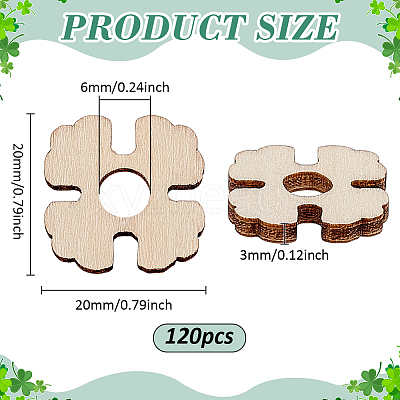 120Pcs MDF Buttons BUTT-BC0001-18-1