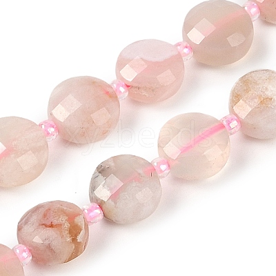 Natural Cherry Blossom Agate Beads Strands G-B094-A02-01-1