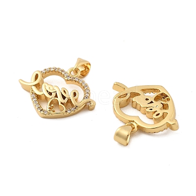 Brass Micro Pave Cubic Zirconia Pendants KK-R229-11G-C-1