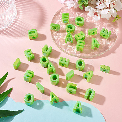 50Pcs 5 Styles UV Plating Opaque Acrylic Beads PACR-TA0001-31C-1