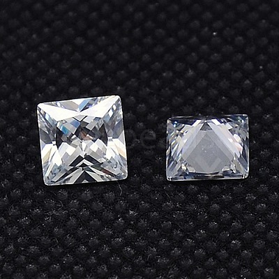 20PCS Clear Grade A Square Shaped Cubic Zirconia Pointed Back Cabochons X-ZIRC-M004-4x4mm-007-1