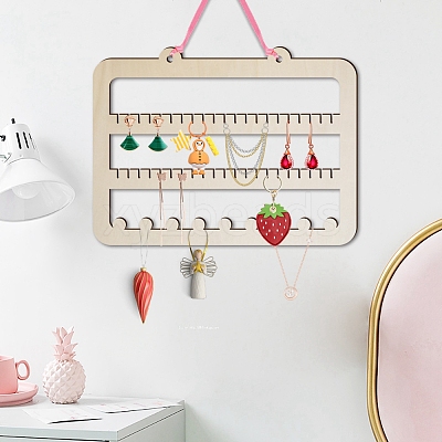 Rectangle Wood Wall Mounted Display Rack PW-WG43679-04-1