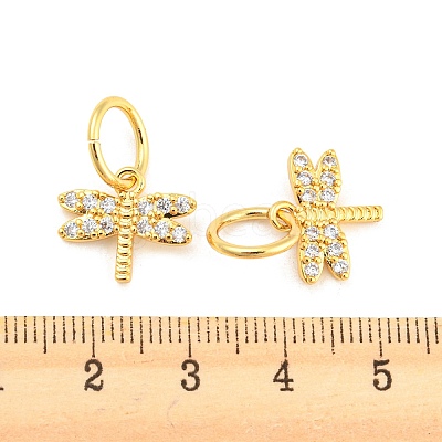 Brass Micro Pave Clear Cubic Zirconia Charms LS-ZIRC-L091-073G-1