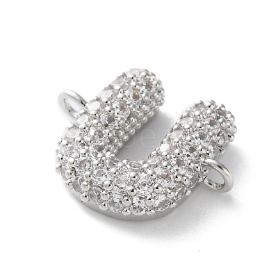 Brass Micro Pave Cubic Zirconia Letter Links KK-I717-04U-P-1