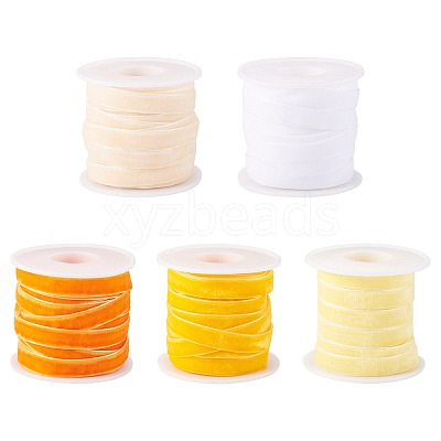 50 Yards 5 Colors Single Face Velvet Ribbon SRIB-TA0001-37-1