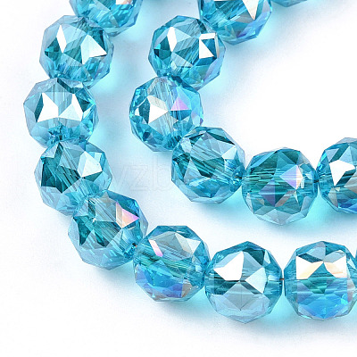 Electroplate Transparent Glass Beads Strands EGLA-N002-34C-C13-1