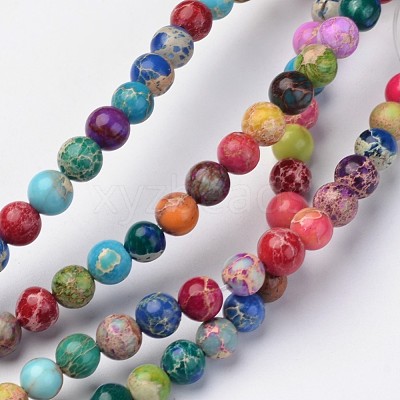 Natural Imperial Jasper Beads Strands X-G-I122-4mm-14-1