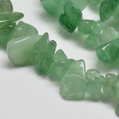 Chip Natural Green Aventurine Beads Strands X-G-N0134-10A-1