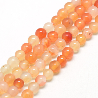 Natural Carnelian Beads Strands X-G-Q462-8mm-45-1