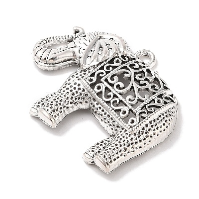 Tibetan Style Alloy Elephant Big Pendants X-TIBEP-Q043-280-RS-1
