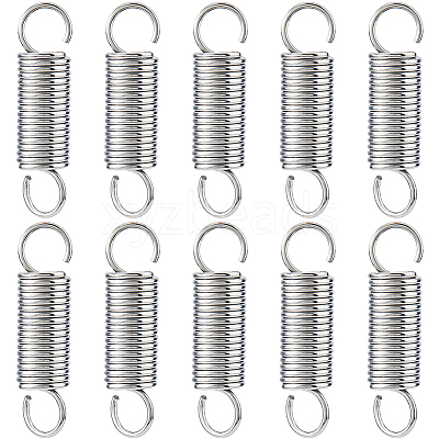 10Pcs Stainless Steel Tension Spring Hook AJEW-FH0006-13B-1