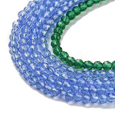 Transparent Gradient Color Glass Beads Strands GLAA-H021-01A-41-1