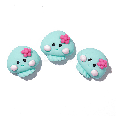 Ocean Theme Opaque Resin Cabochons OCEA-PW0001-77H-1