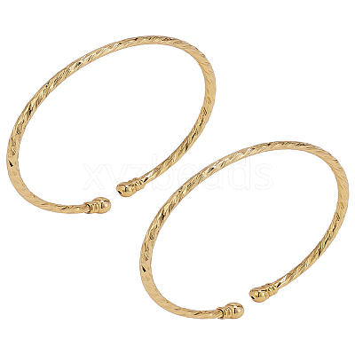 2Pcs Alloy Open Cuff Bangles BJEW-LP0001-11-1