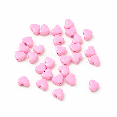 Heart Spray Painted Alloy Beads FIND-G053-01B-1