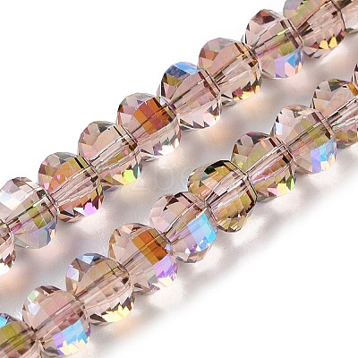 Transparent Electroplate Glass Beads Strands GLAA-Q099-C01-04-1-1