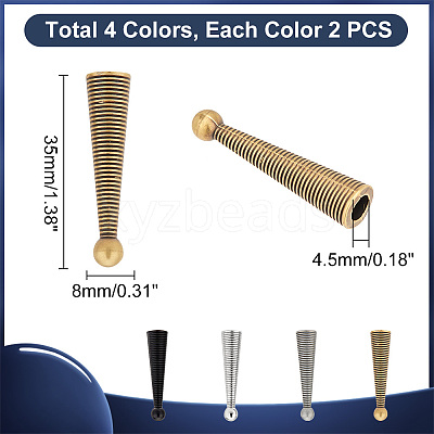 8Pcs 4 Colors Alloy Bolo Tie Replacement Cord End FIND-PH0018-04-1