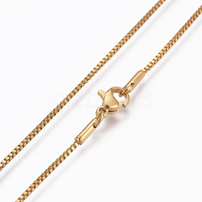 304 Stainless Steel Box Chain Necklaces NJEW-F248-05A-G-1
