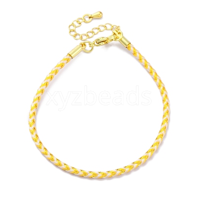 Polyester Cord Braided Bracelet Makings MAK-Z003-01G-18-1