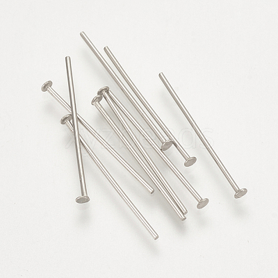 Tarnish Resistant 304 Stainless Steel Flat Head Pins STAS-S076-75-50mm-1